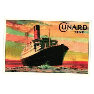 Cunard Line Franconia Marine Art Poster Card No 7 of 23 Ocean Liner 1990 Reprint